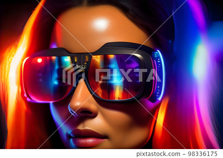 有VR護目鏡的女性 有VR護目鏡的女性 98336175