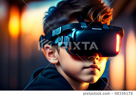 帶 VR 護目鏡的孩子 帶 VR 護目鏡的孩子 98336178