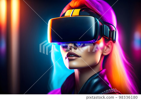 有VR護目鏡的女性 98336180