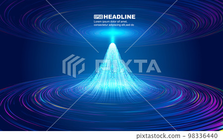 彩色螺旋漩渦升起的光束科技能源概念背景 98336440