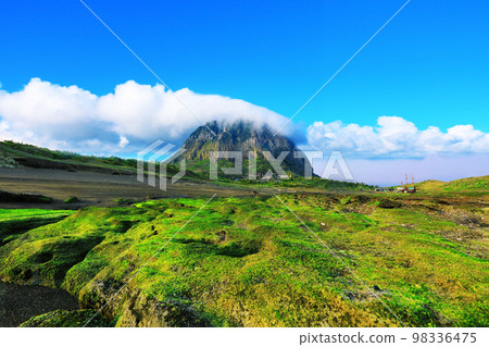 Sanbangsan Mountain, Mountain, Field, Sea, Coast, Sunset, Cloud, Sanbangsan Mountain, Mountain, Field, Sea, Coast, Sunset, Cloud, 98336475