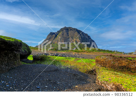 Sanbangsan Mountain, Mountain, Field, Sea, Coast, Sunset, Cloud, 98336512