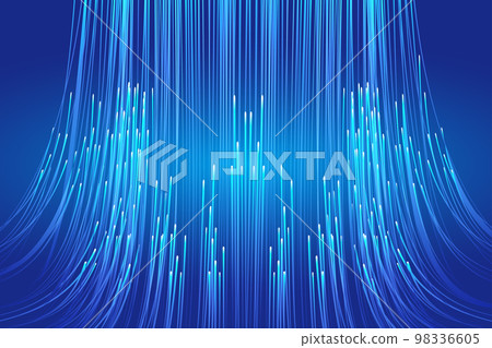Glowing blue technology lines extending vertically upwards 98336605