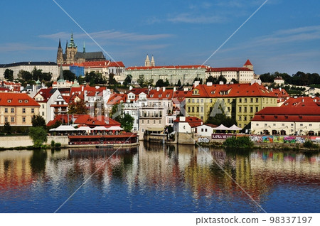 Prague old town cityscape on charles bridge Prague old town cityscape on charles bridge 98337197