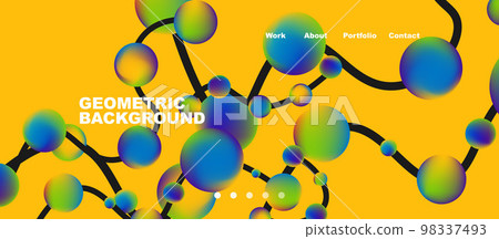 Network concept, line points connections geometric landing page background. 98337493