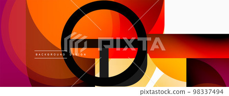 Round triangle shapes lines and circles. Geometric vector illustration for wallpaper banner background or landing page 98337494