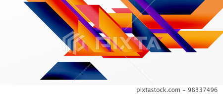 Minimal geometric abstract background. Dynamic 3d lines composition. Trendy techno business template for wallpaper, banner, background or landing Minimal geometric abstract background. Dynamic 3d lines composition. Trendy techno business template for wallpaper, banner, background or landing 98337496