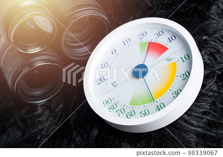 analog Thermometer and Hygrometer and photography equipment 98339067
