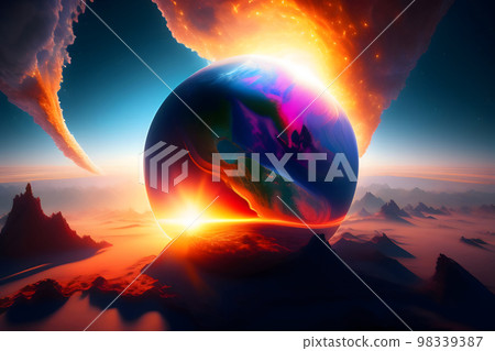 一顆行星接近或與地面碰撞〉 98339387