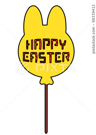 HAPPY EASTER rabbit-shaped balloon Illustration material HAPPY EASTER rabbit-shaped balloon Illustration material 98339412