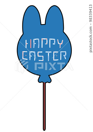 HAPPY EASTER rabbit-shaped balloon Illustration material HAPPY EASTER rabbit-shaped balloon Illustration material 98339413
