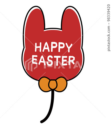 HAPPY EASTER rabbit-shaped balloon Illustration material HAPPY EASTER rabbit-shaped balloon Illustration material 98339420