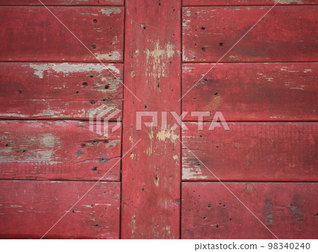 painted old wooden red wall. background texture . 98340240