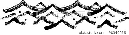 Background material Japanese style brush waves sea 98340618