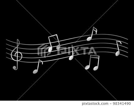 Sheet music line silver - Stock Illustration [98341490] - PIXTA