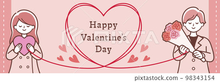 simple valentine couple banner illustration 98343154