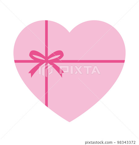 A heart-shaped present box with a ribbon, a single illustration of a gift box. 98343372