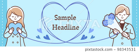 simple heart couple banner illustration 98343531