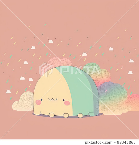 Cute doodle flat or 3d background with pastel color Cute doodle flat or 3d background with pastel color 98343863