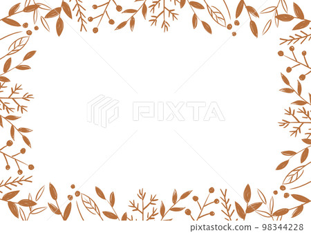 Hand drawn leaf frame decoration Hand drawn leaf frame decoration 98344228