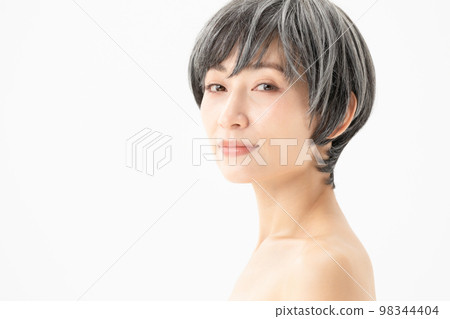 Wig gray hair female 98344404