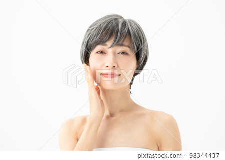 Wig gray hair female 98344437