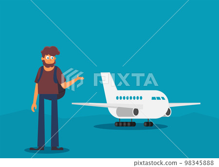 Holiday for businessman, man with travel bag 98345888