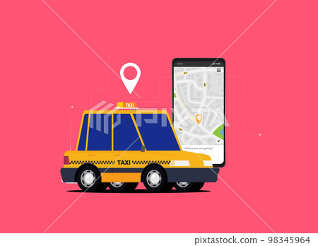 Taxi graphic design in flat style Taxi graphic design in flat style 98345964