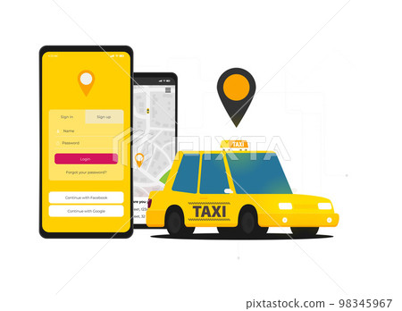 Taxi graphic design in flat style Taxi graphic design in flat style 98345967