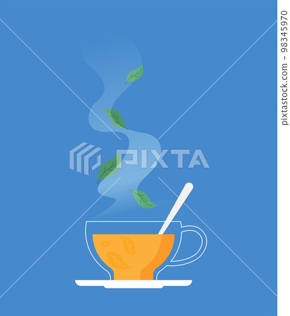Green tea with leaf. Flat vector Green tea with leaf. Flat vector 98345970