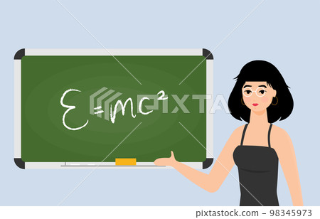 School teacher shows on blackboard. Flat design. Vector illustration. School teacher shows on blackboard. Flat design. Vector illustration. 98345973