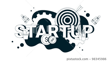 Start Up Concept Composition - Flat Design Start Up Concept Composition - Flat Design 98345986