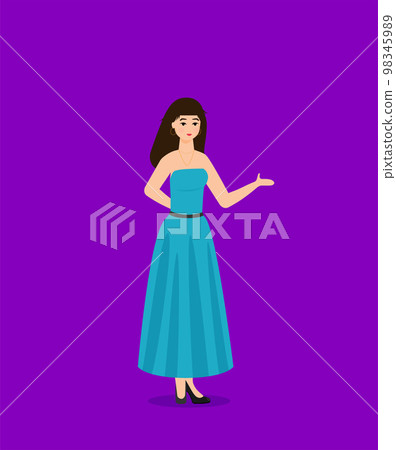 Summer holidays vector illustration with girl,flat design beach 98345989