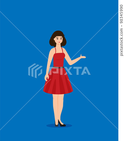 Summer holidays vector illustration with girl,flat design beach Summer holidays vector illustration with girl,flat design beach 98345990