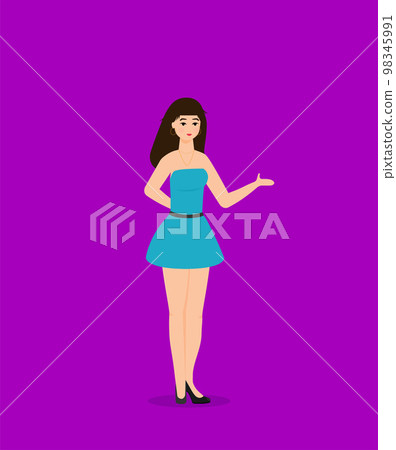 Summer holidays vector illustration with girl,flat design beach Summer holidays vector illustration with girl,flat design beach 98345991