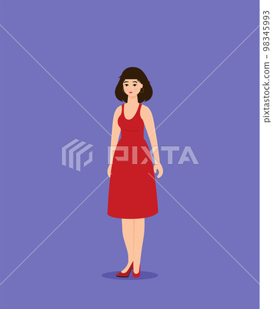 Summer holidays vector illustration with girl,flat design beach 98345993