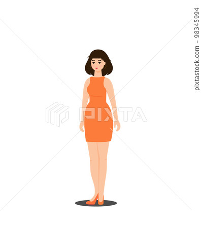Summer holidays vector illustration with girl,flat design beach 98345994