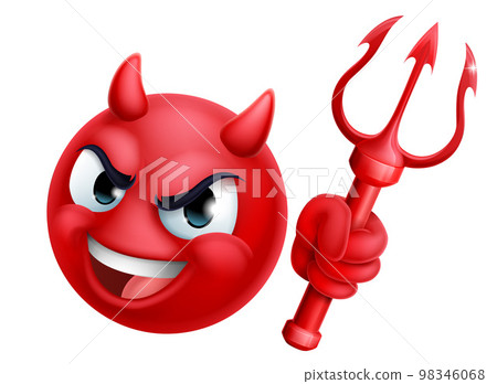 Devil Emoji Emoticon Man Face Cartoon Icon Mascot 98346068