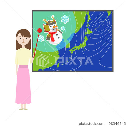 解說扶餘將軍氣壓圖的女氣象員 解說扶餘將軍氣壓圖的女氣象員 98346543