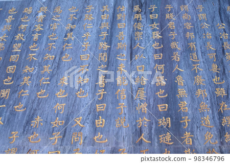 The inscription of the Analects of Confucius in Nagasaki Confucius Mausoleum The inscription of the Analects of Confucius in Nagasaki Confucius Mausoleum 98346796