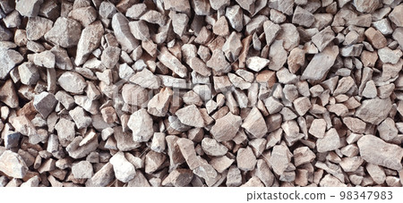 Crushed stones background on the railway Crushed stones background on the railway 98347983