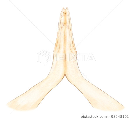 雙手合十插畫 雙手合十插畫 98348101