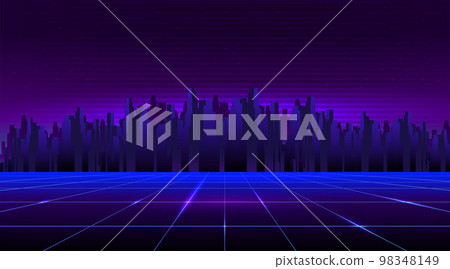 Retro future, 80s style Sci-Fi Background. Retro future, 80s style Sci-Fi Background. 98348149