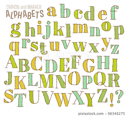 Grunge graffiti alphabet set (vector) green 98348275