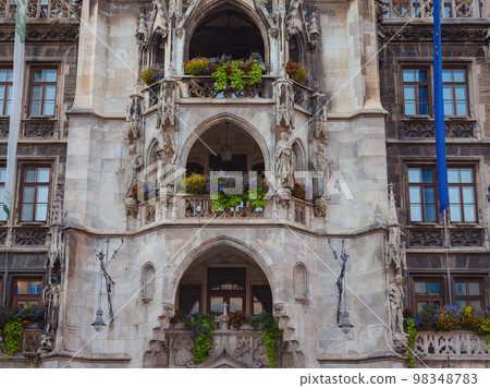 Facade of Neo-Gothic town hall Facade of Neo-Gothic town hall 98348783