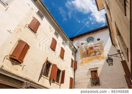 Ancient Medieval Tower in Spilimbergo - Friuli Venezia Giulia Italy Ancient Medieval Tower in Spilimbergo - Friuli Venezia Giulia Italy 98348886
