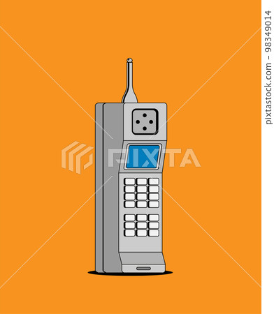 Vector flat icon of phone with keypad and display. Vector flat icon of phone with keypad and display. 98349014