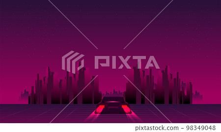 Retro future, 80s style Sci-Fi Background. Retro future, 80s style Sci-Fi Background. 98349048