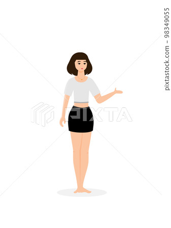 Young woman. Vector flat style cartoon illustration Young woman. Vector flat style cartoon illustration 98349055