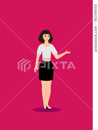 Young woman. Vector flat style cartoon illustration 98349056